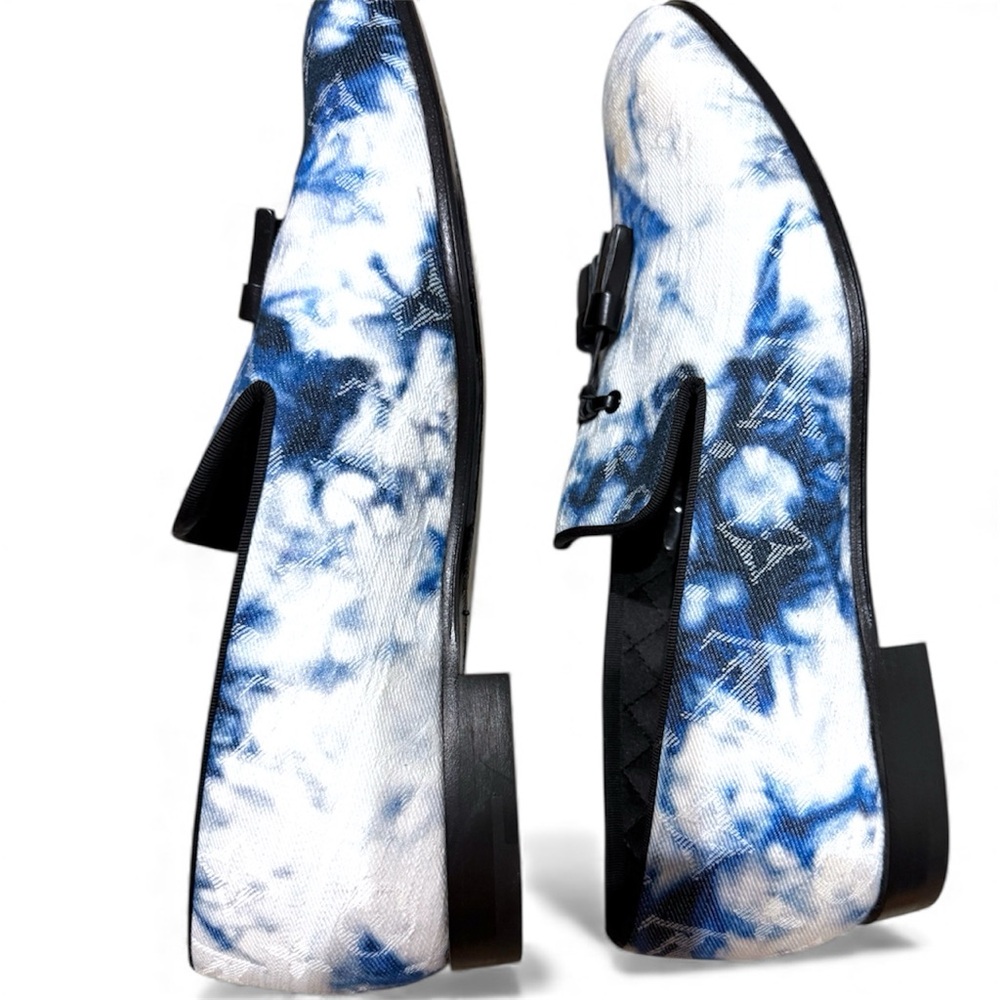 New Louis Vuitton Auteuil Loafer Blue Tie-Dye Monogram Slip-On (Size US 9 / LV 8 - Picture 3 of 12